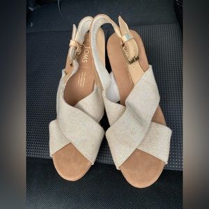TOMS wedge cork heels